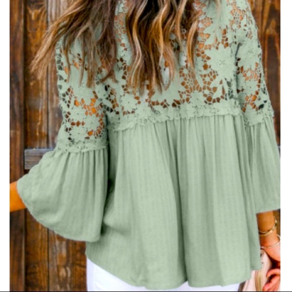 Last Sage Crochet Lace Top - Picture 3 of 3